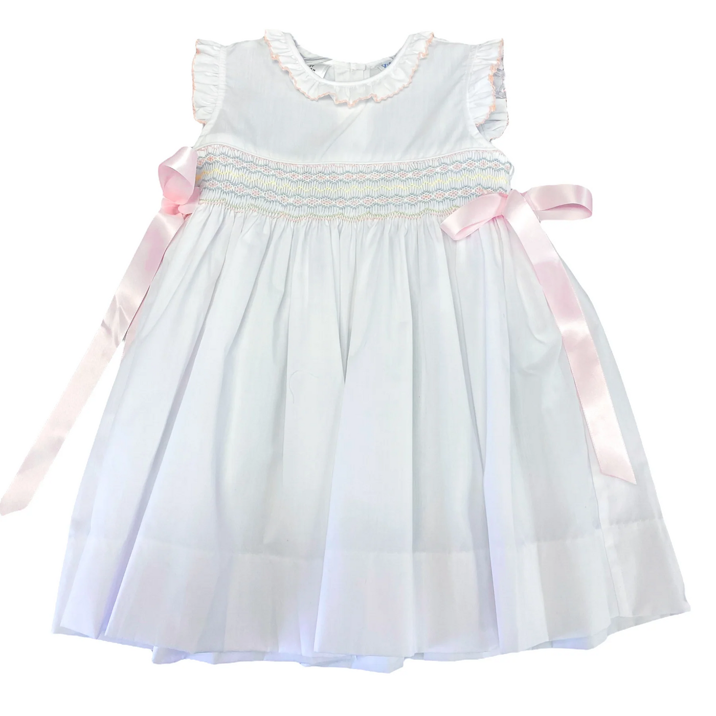 Pastel Waist Smocked Rose Dress