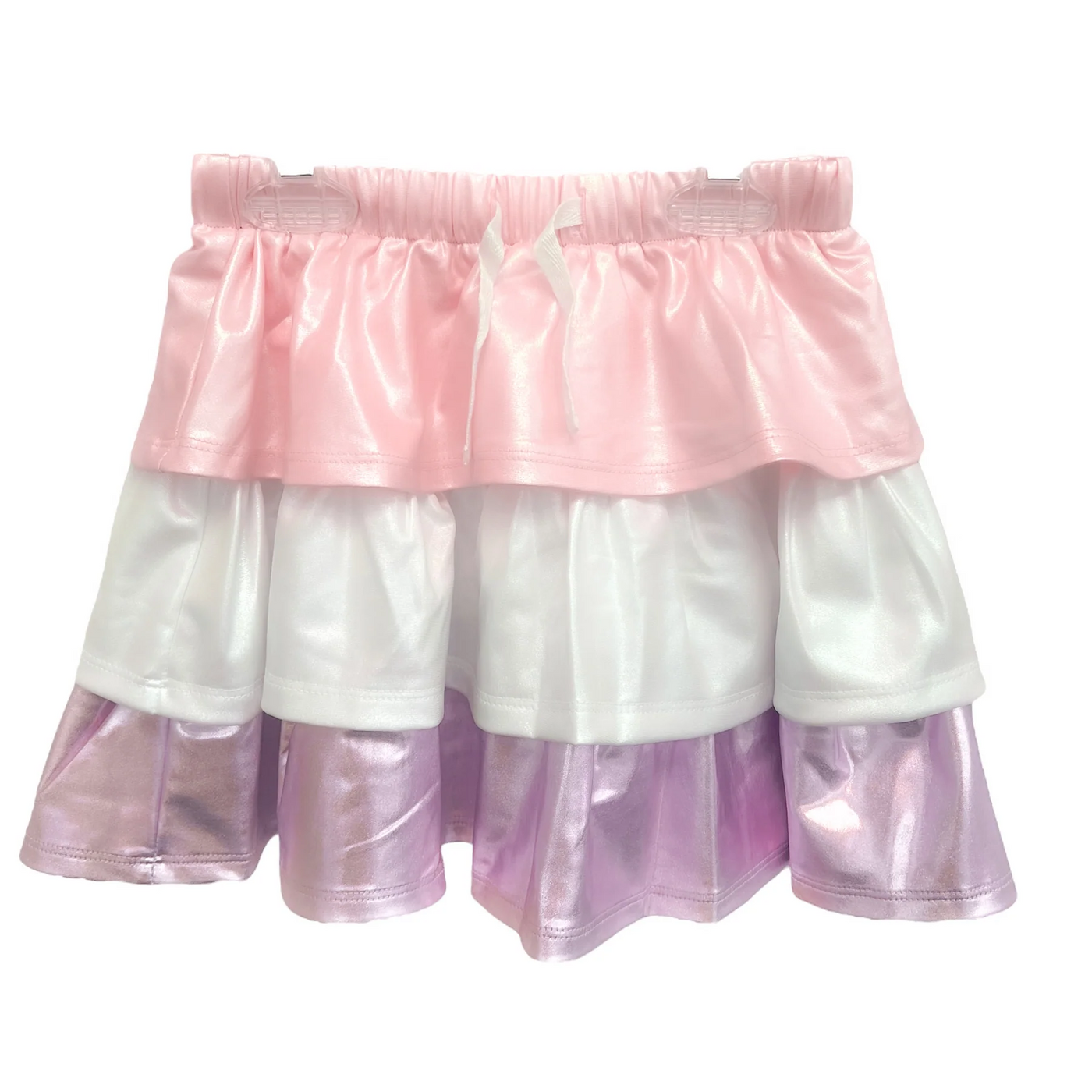 Metallic Tier Skort - Pink, White & Lavender