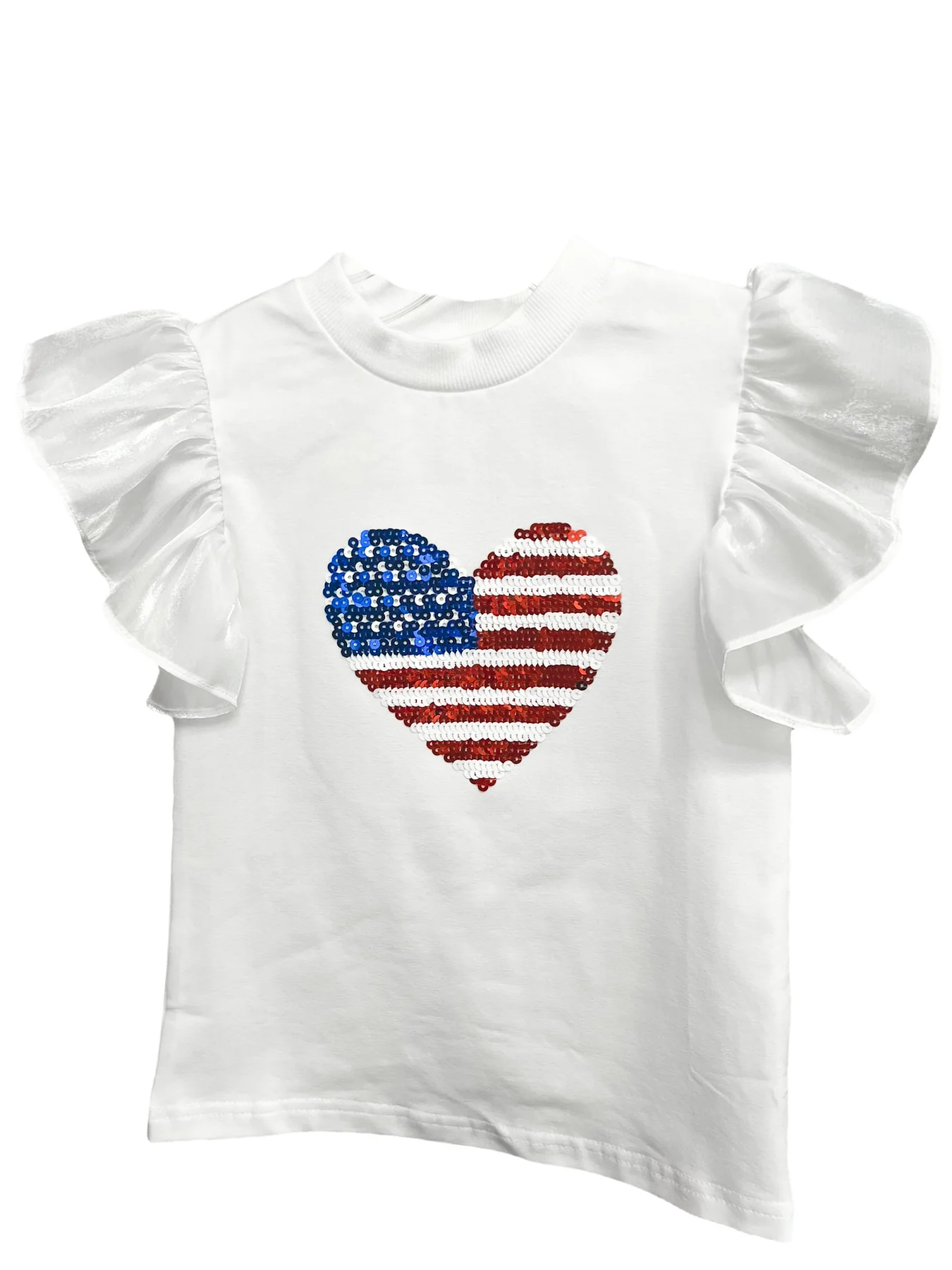 Flutter Sleeve USA Sequin Tee