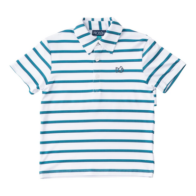 BOYS' SHORT SLEEVE PRO PERFORMANCE POLO IN ALEXANDRITE FAIRWAY STRIPE