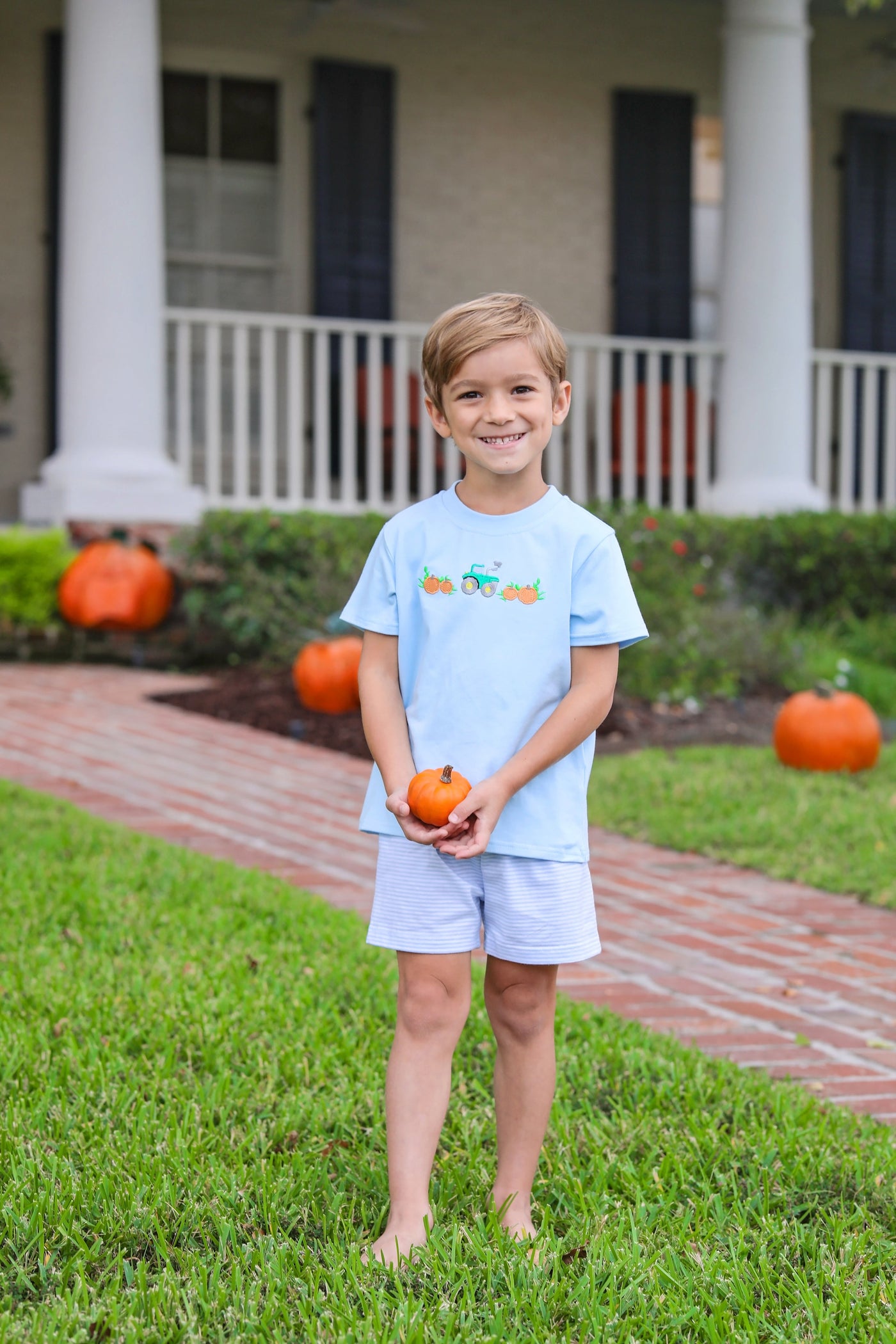 Pumpkin Embroidery Shirt