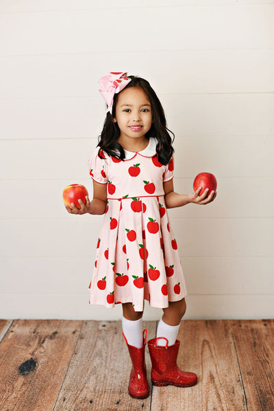 Proper Pleat Dress - Apples