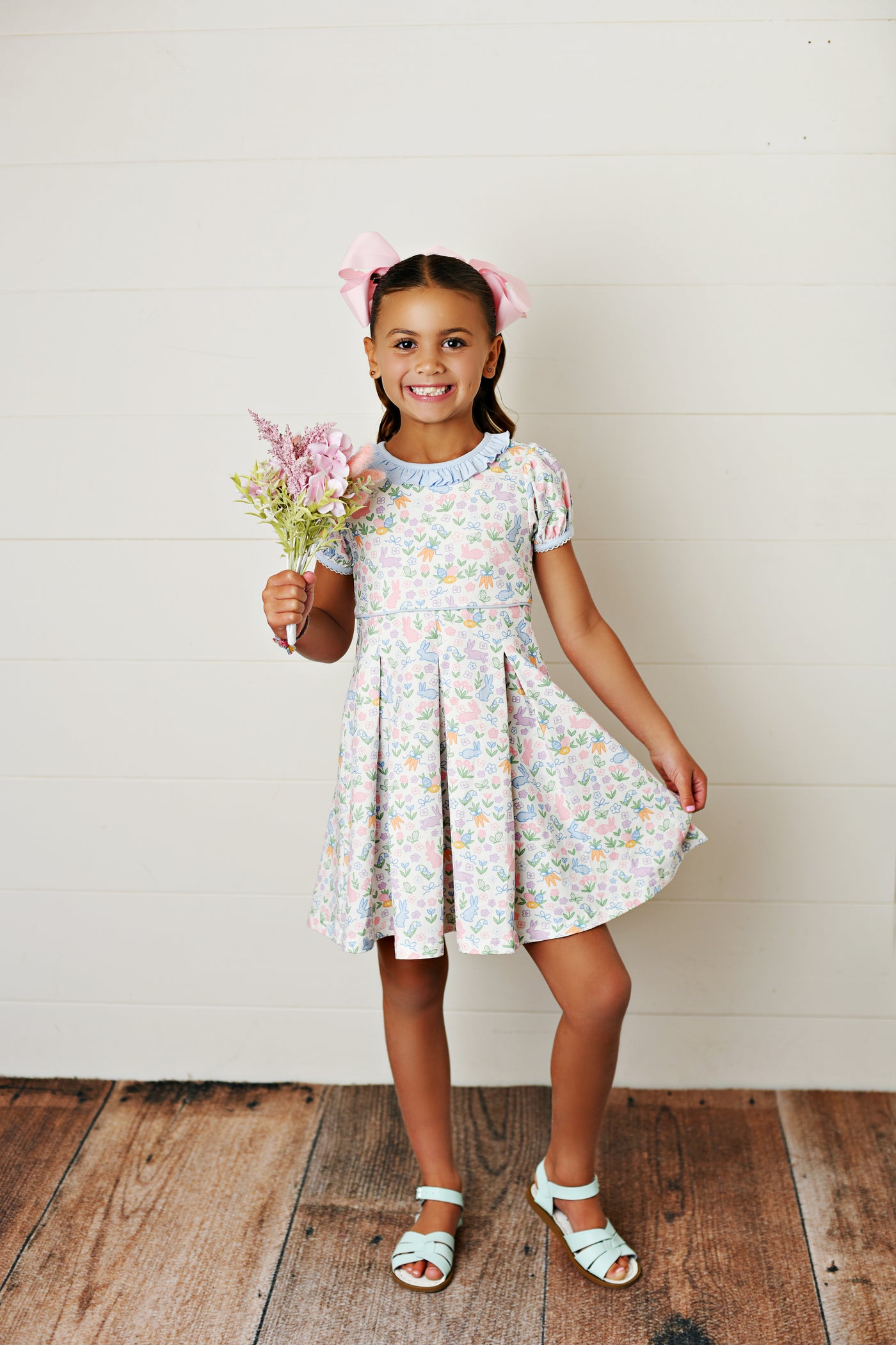 Bunny Print Pleat Dress