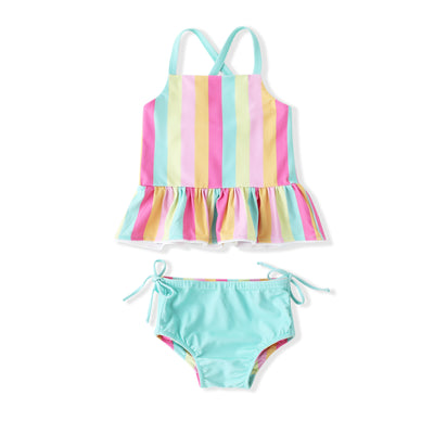 Rainbow 2pc Swimsuit with Reversible Bottom UFP 50