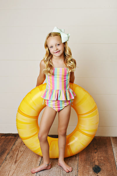 Rainbow 2pc Swimsuit with Reversible Bottom UFP 50