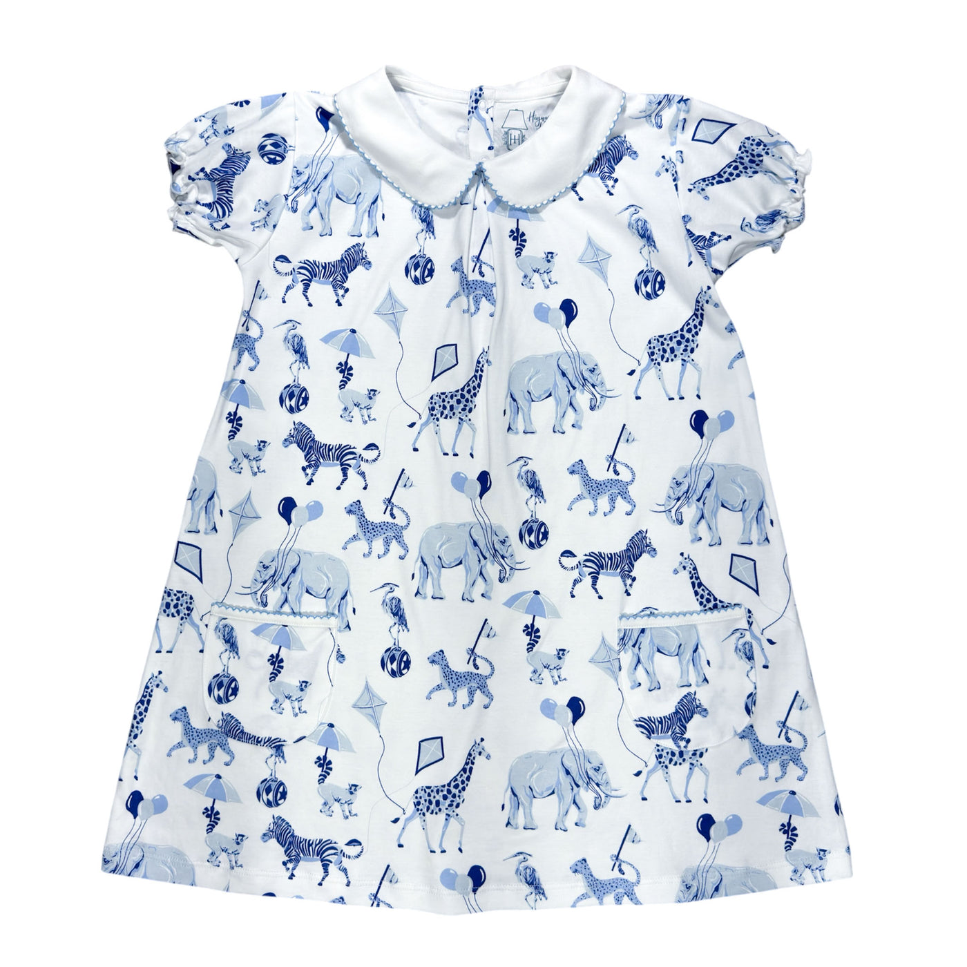 Short Sleeve Pocket Twirl Dress - Chinoiserie Safari