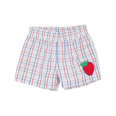 Sheffield Shorts Whitehall Windowpane With Richmond Red Apple Applique