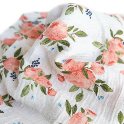 Watercolor Roses Muslin Swaddle