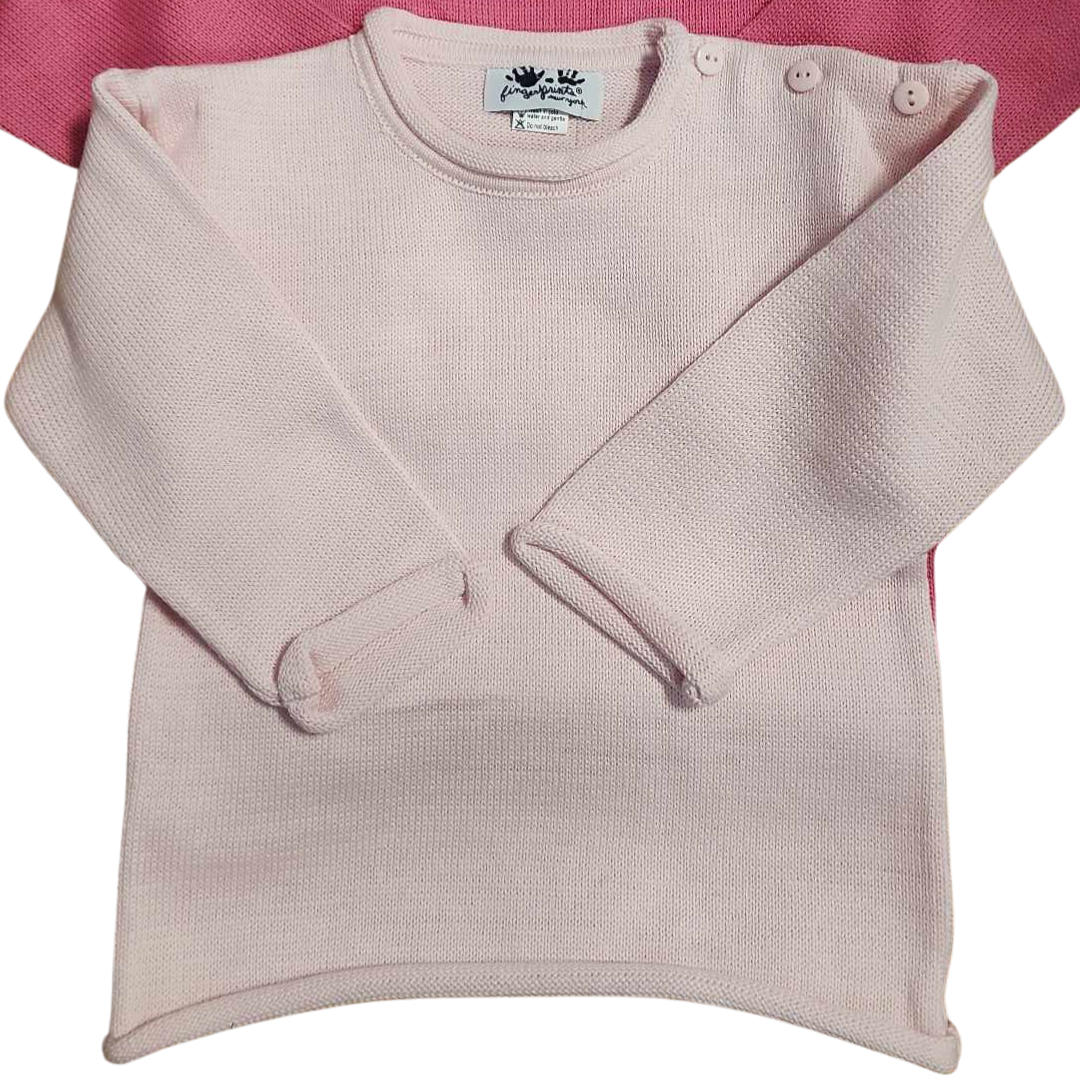 Roll Neck Sweater - Light Pink