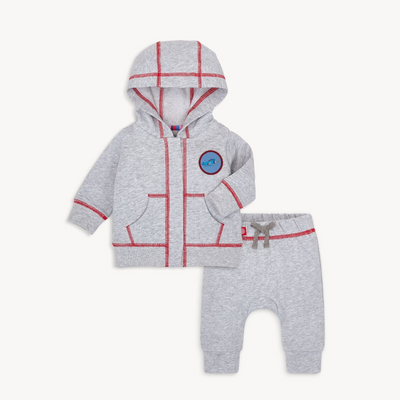 heather grey french terry magnetic hoodie + pant set