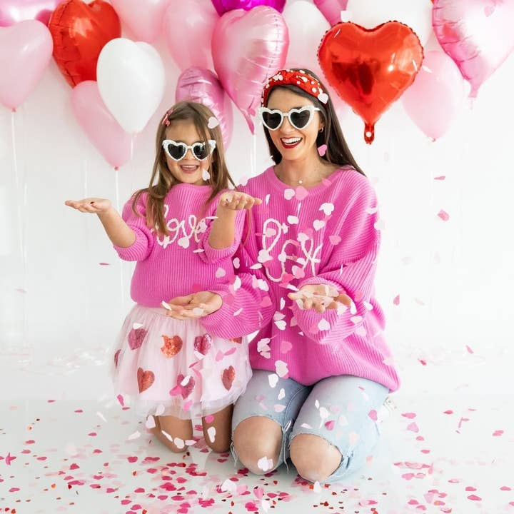 Love Valentine's Day Knit Adult Sweater - Mommy and Me *Pre-order*