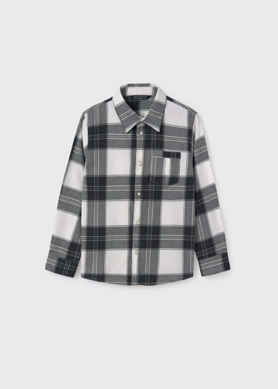 Boy Flannel Plaid Shirt - Storm