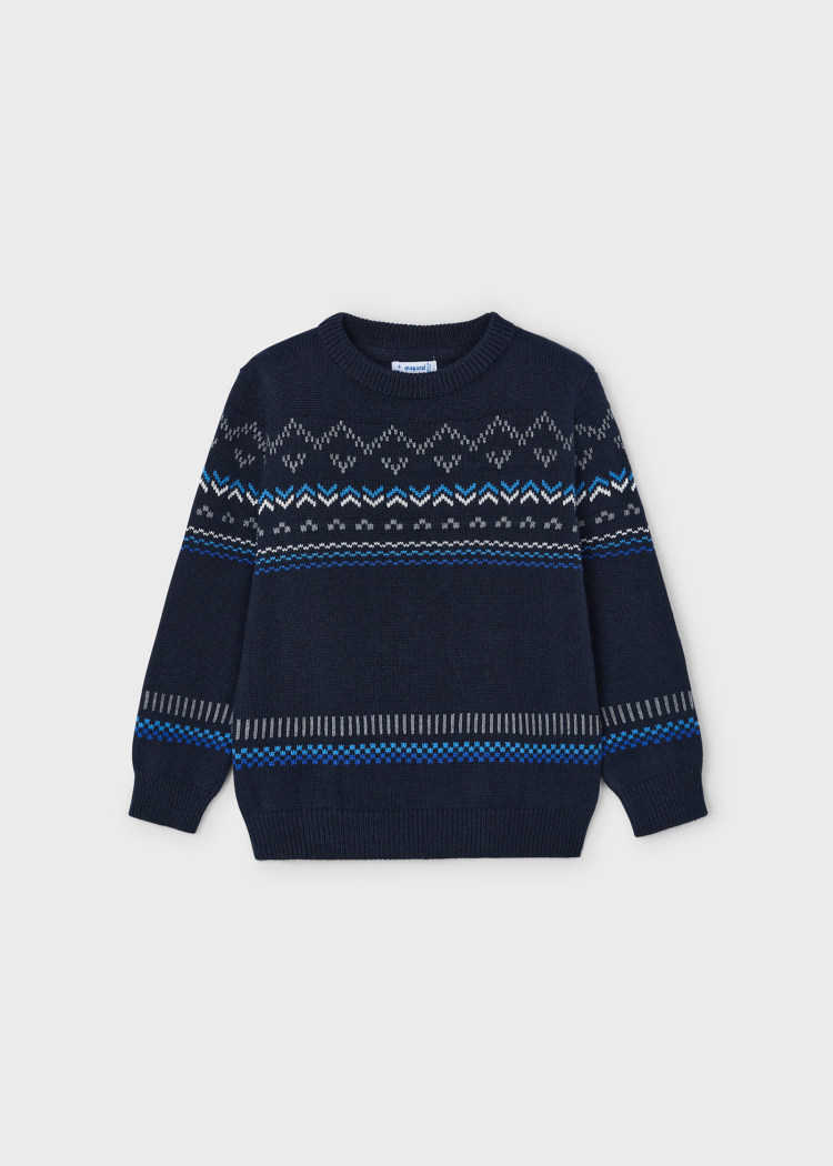 Black & Blue Jacquard Sweater