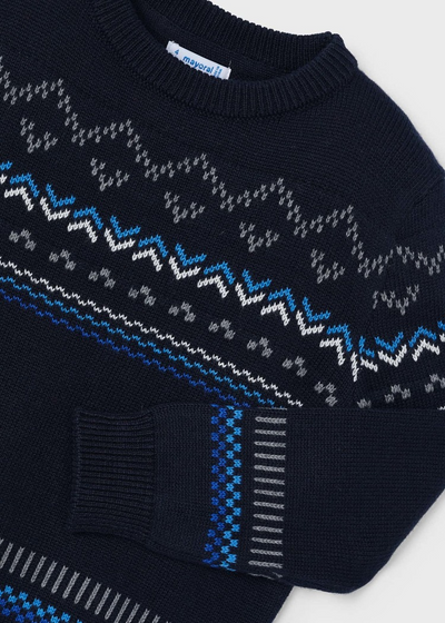 Black & Blue Jacquard Sweater