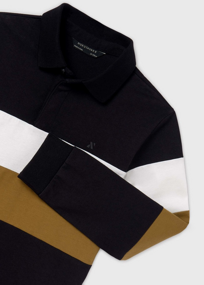 Black & Tan Striped Polo