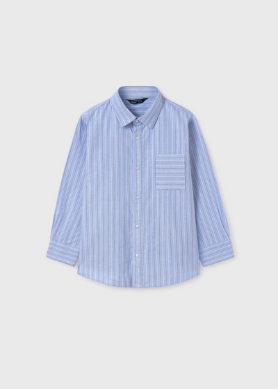 Sky Blue Striped Button Up