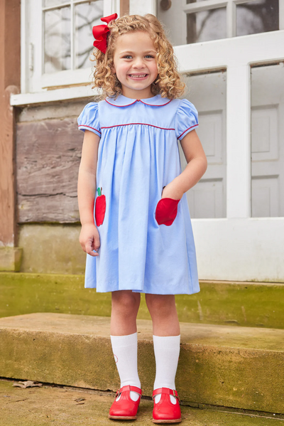 Peter Pan Pocket Dress - Apple