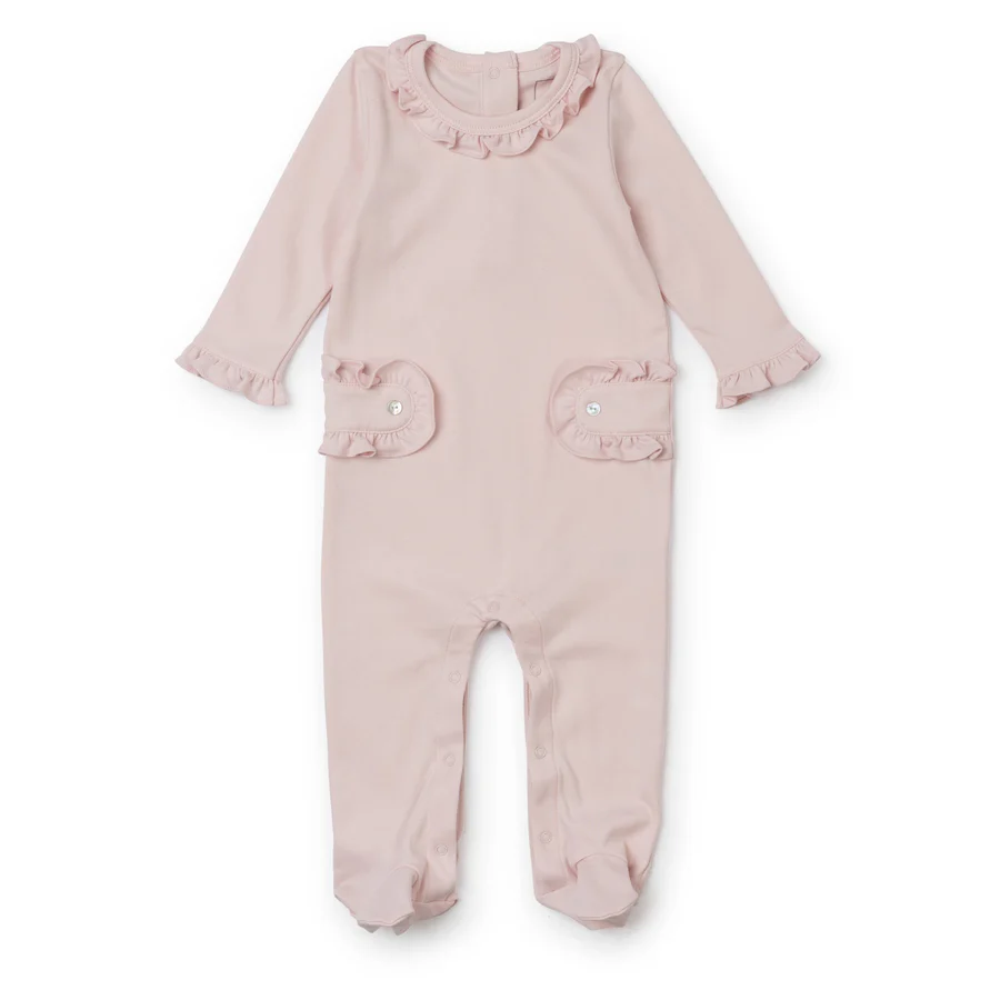 Lucy Pima Cotton Romper for Girls - Light Pink