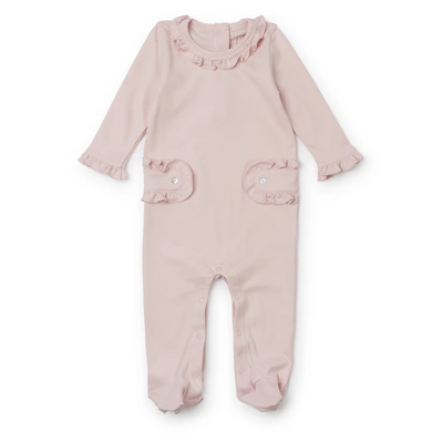 Lucy Pima Cotton Romper for Girls - Light Pink