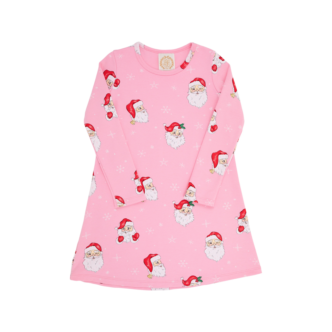 Long Sleeve Polly Play Dress - Dear Santa in Hamptons Hot Pink