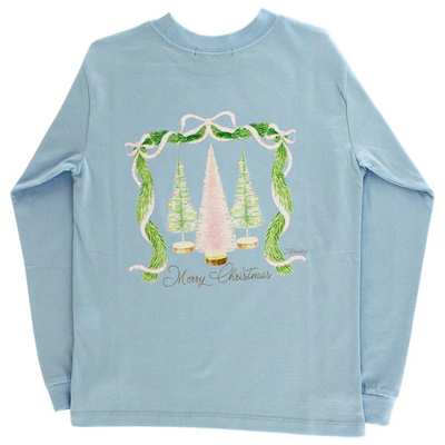 Girls Long Sleeve Logo Tee- Bottle Brush on Bayberry