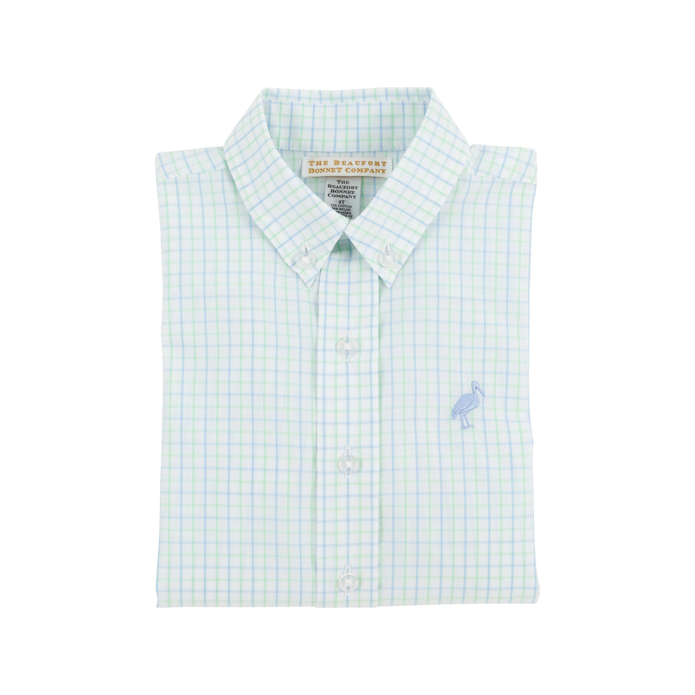 Dean's List Dress Shirt Sea Island Seafoam and Beale Street Blue Windowpane with Beale Street Blue Stork