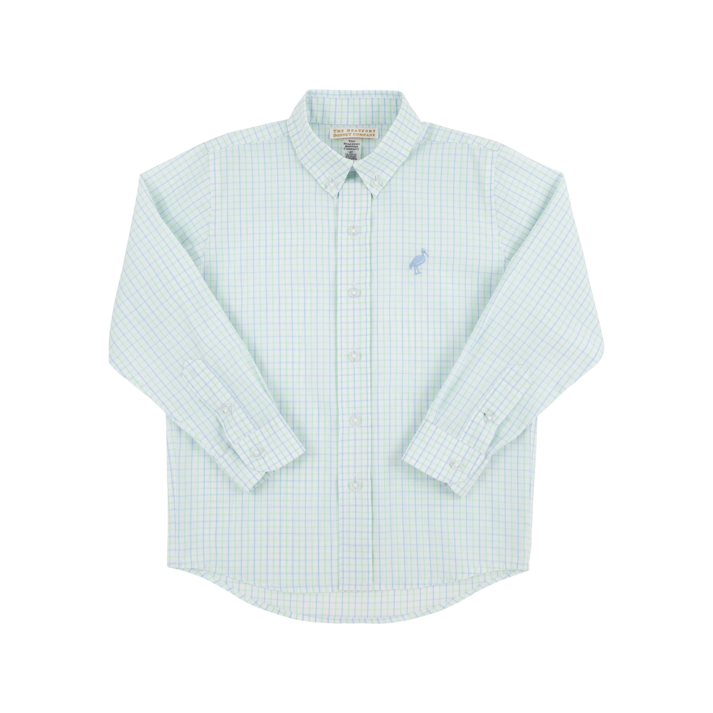 Dean's List Dress Shirt Sea Island Seafoam and Beale Street Blue Windowpane with Beale Street Blue Stork