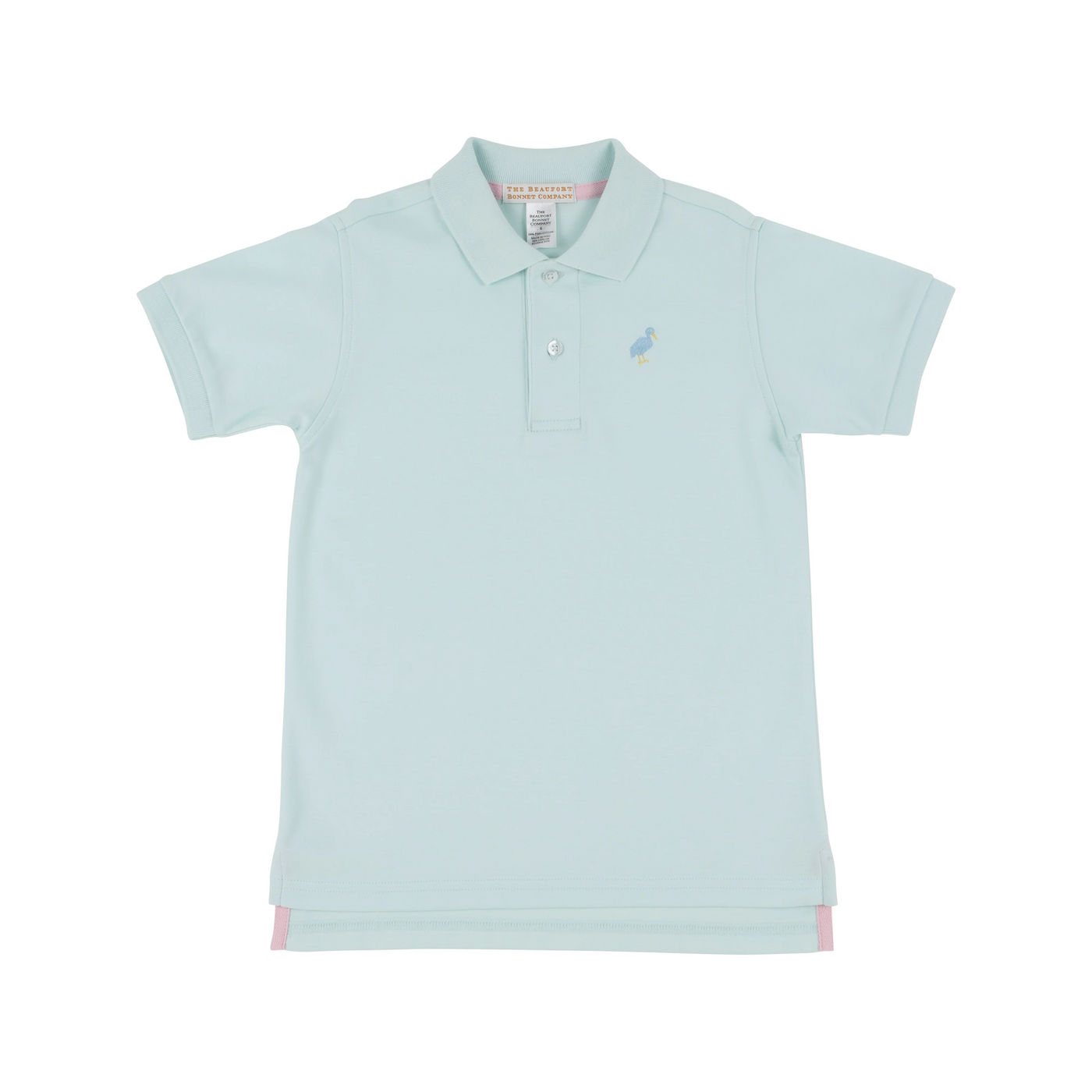 Prim & Proper Polo & Onesie Sea Island Seafoam with Beale Street Blue Multicolor Stork