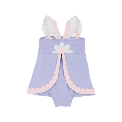 Sanctuary Scallop Swimsuit Lauderdale Lavender with Palm Beach Pink