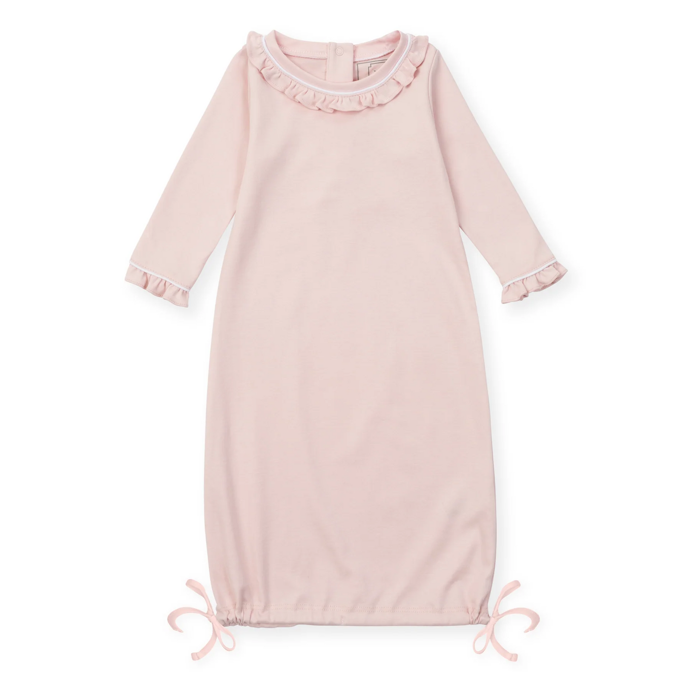 Georgia Pima Cotton Daygown for Girls - Light Pink with White Pipping