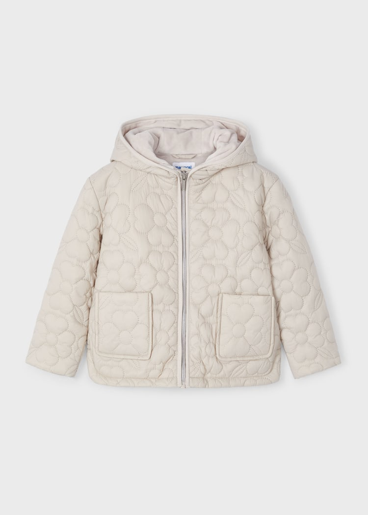 Floral Quilted Coat - Stone