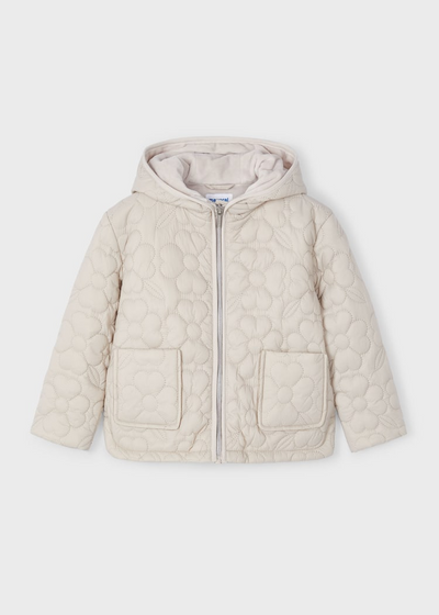 Floral Quilted Coat - Stone