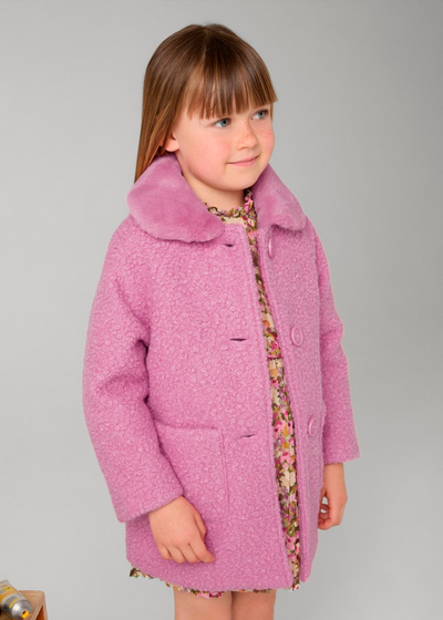 Teddy Coat with Faux Fur Collar - Camelia