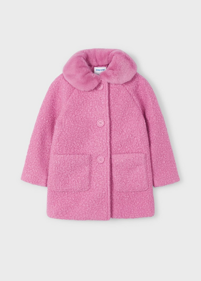 Teddy Coat with Faux Fur Collar - Camelia