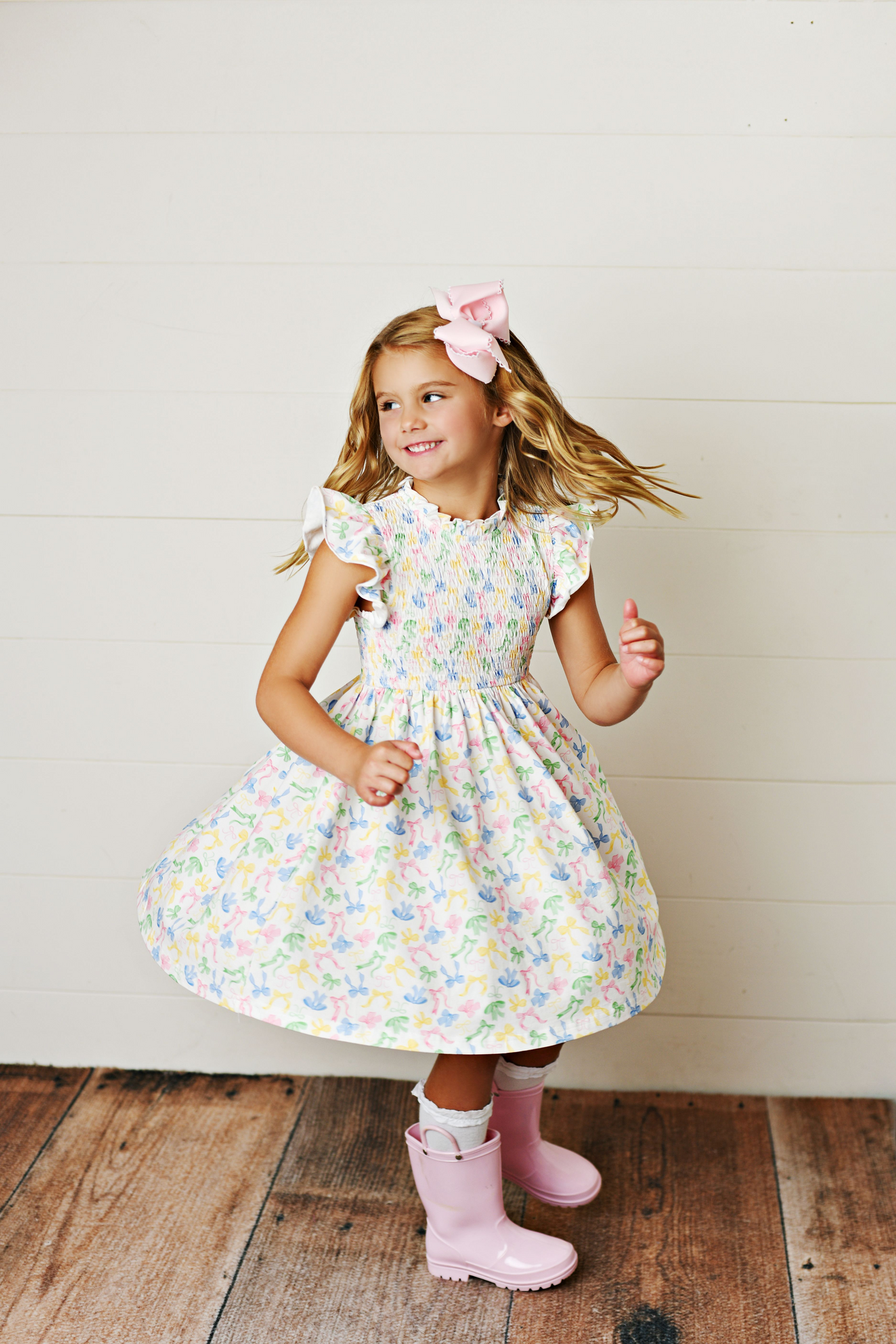 Bow Smocked Bodice Dress