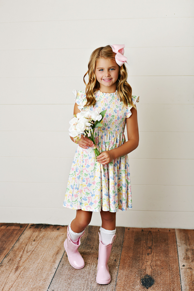 Bow Smocked Bodice Dress