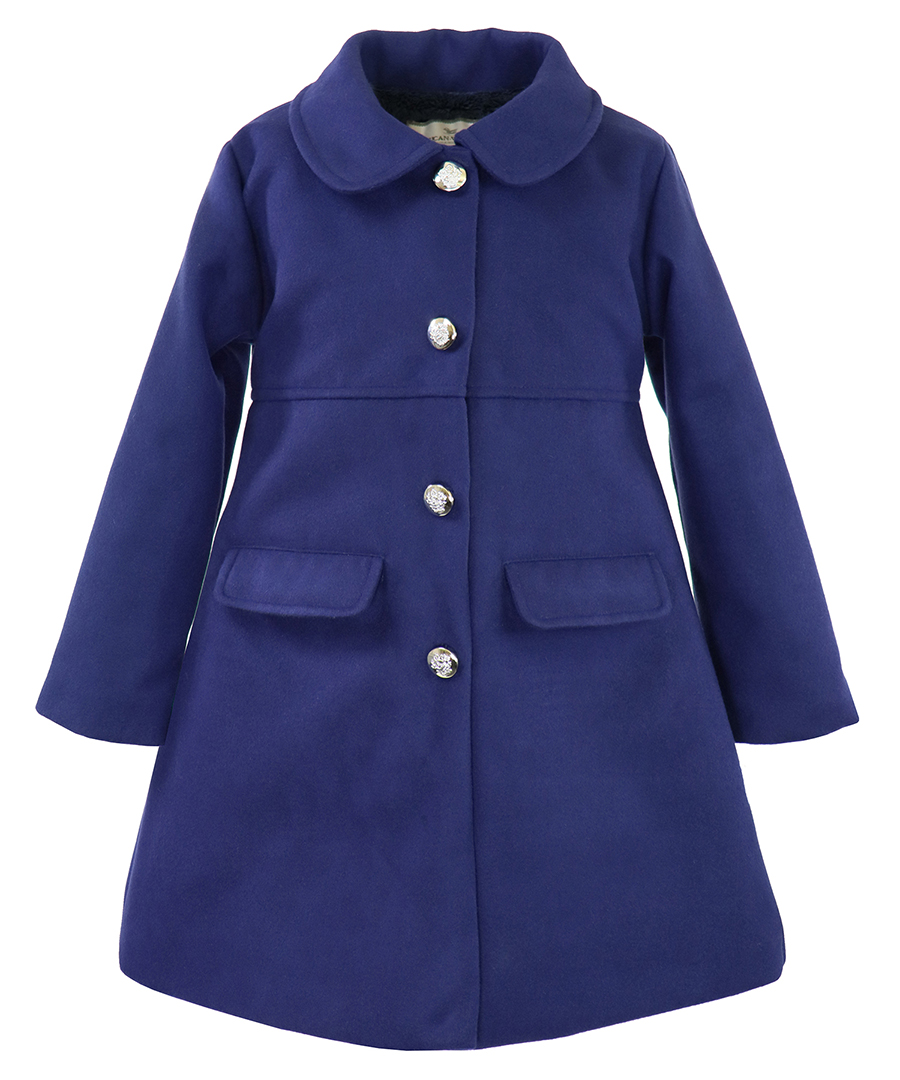 Pleated Coat - Navy