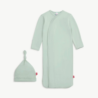 sea foam modal magnetic cozy sleeper gown + hat set