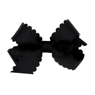 Mini Grosgrain Hair Bow with Scalloped Edge